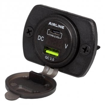 1 389 р. Розетка автомобильная встраиваемая влагозащищенная 12-24V 1 USB + 1 Type C (6.5V 3А + 5V 3А) AIRLINE AIRLINE aebj200  с доставкой в г. Кемерово. Увеличить фотографию 9