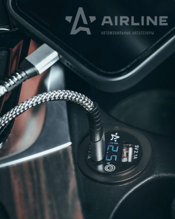 1 189 р. Розетка автомобильная встраиваемая влагозащищенная 12-24V 2USB (2.1A + 2.1A) AIRLINE AIRLINE aebj203  с доставкой в г. Кемерово. Увеличить фотографию 7