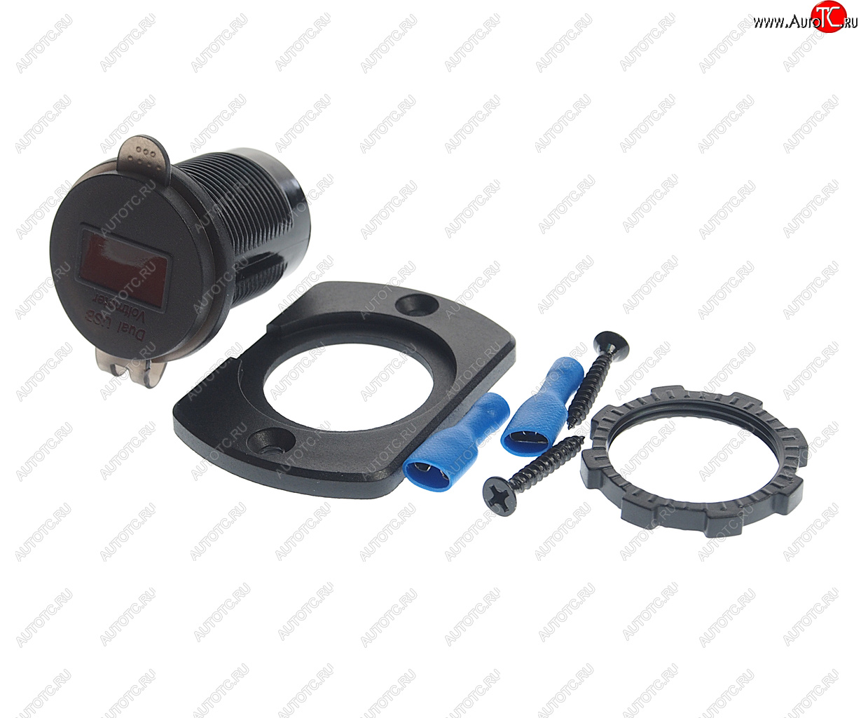 1 189 р. Розетка автомобильная встраиваемая влагозащищенная 12-24V 2USB (2.1A + 2.1A) AIRLINE AIRLINE aebj203  с доставкой в г. Кемерово
