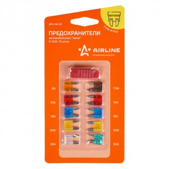 75 р. Предохранитель 5-30A флажковый MINI комплект 10шт. AIRLINE AIRLINE afu-m-02  с доставкой в г. Кемерово. Увеличить фотографию 2