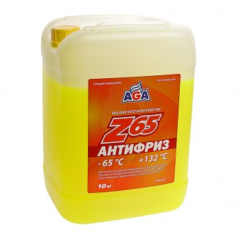 2 999 р. Антифриз желтый -65C 10кг Antifreeze Z65 AGA AGA aga044z  с доставкой в г. Кемерово. Увеличить фотографию 1