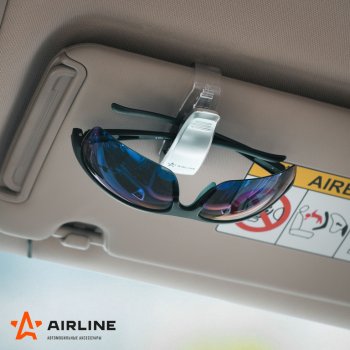 177 р. Держатель очков на солнцезащитный козырек серебристый AIRLINE AIRLINE ah-gh-01  с доставкой в г. Кемерово. Увеличить фотографию 6