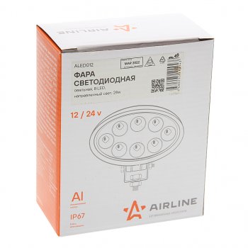 999 р. Фара рабочего света 140х86х55мм 24W 8LED овальная AIRLINE AIRLINE aled012  с доставкой в г. Кемерово. Увеличить фотографию 4