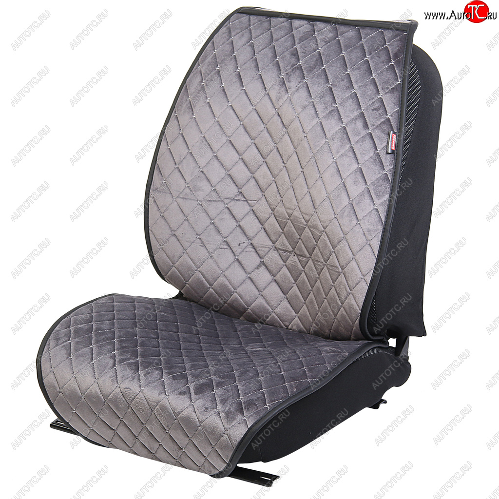 2 469 р. Накидка на сиденье алькантара стеганая серая (4 предм.) (2шт.) Alcantara Luxe PREMIER PREMIER all140  с доставкой в г. Кемерово