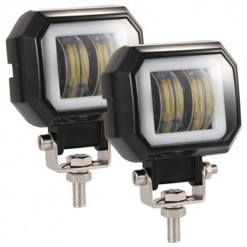2 179 р. Фара рабочего света 74x65x55мм 20Вт с ДХО (к-т 2шт.) IP67 Allroad LUMEN LUMEN alr-af20ws  с доставкой в г. Кемерово. Увеличить фотографию 1