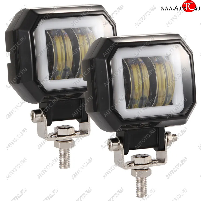 2 179 р. Фара рабочего света 74x65x55мм 20Вт с ДХО (к-т 2шт.) IP67 Allroad LUMEN LUMEN alr-af20ws  с доставкой в г. Кемерово