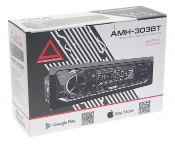 2 789 р. Магнитола автомобильная 1DIN AURA AURA amh-303bt AURA amh-303bt  с доставкой в г. Кемерово. Увеличить фотографию 4