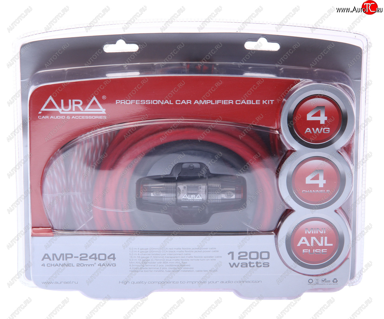 3 799 р. Набор для установки усилителя AURA AURA amp-2404  с доставкой в г. Кемерово