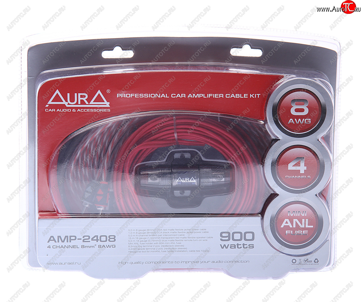 2 689 р. Набор для установки усилителя AURA AURA amp-2408  с доставкой в г. Кемерово
