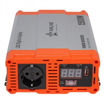12 299 р. Преобразователь напряжения (инвертор) 12-220V 1500Вт AIRLINE AIRLINE api-1500-08  с доставкой в г. Кемерово. Увеличить фотографию 7
