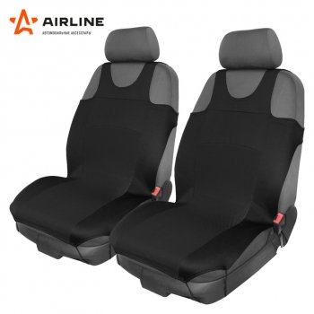 1 139 р. Универсальные чехлы сидений (майка, 2 предм., полиэстер) AIRLINE   (черные)  с доставкой в г. Кемерово. Увеличить фотографию 3