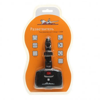 819 р. Разветвитель прикуривателя 2-х гнездовой 12V 2USB AIRLINE AIRLINE asp-2tu-08  с доставкой в г. Кемерово. Увеличить фотографию 1