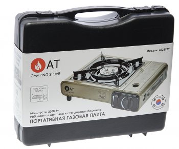 2 569 р. Плита газовая портативная в кейсе (с переходником) защита от ветра AT AT at35989  с доставкой в г. Кемерово. Увеличить фотографию 3