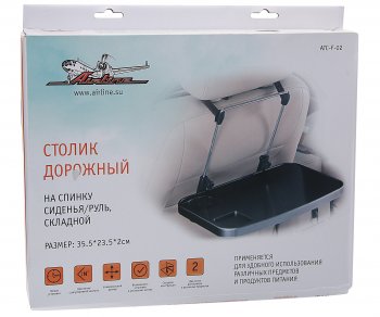 1 059 р. Столик в салон автомобиля многофункциональный на руль 35.5х23.5х2см черный AIRLINE AIRLINE atc-f-02  с доставкой в г. Кемерово. Увеличить фотографию 3