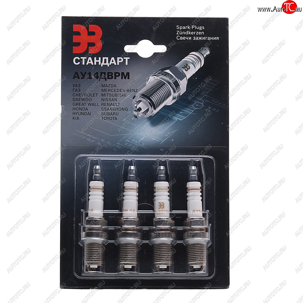 689 р. Свеча зажигания ВАЗ-2110 16V АИ-95 (блистер) комплект 4шт. ЗАЗС ЗАЗС ау 14дврм (1,0)  с доставкой в г. Кемерово