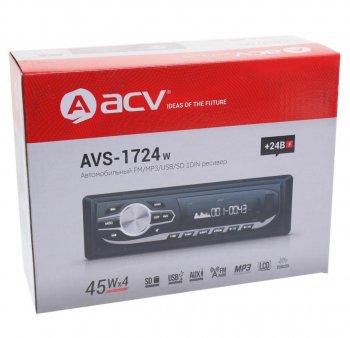 3 579 р. Магнитола автомобильная 1DIN 24V ACV ACV avs-1724w  с доставкой в г. Кемерово. Увеличить фотографию 2