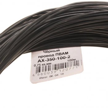 2 659 р. Провод монтажный ПВАМ 100м (сечение 0.75 кв.мм) черный CARGEN CARGEN ax3501002  с доставкой в г. Кемерово. Увеличить фотографию 2
