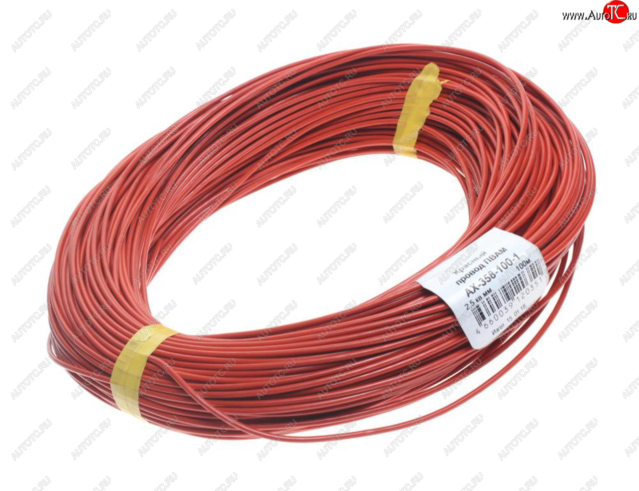 5 999 р. Провод монтажный ПВАМ 100м (сечение 2.5 кв.мм) красный CARGEN CARGEN ax3581001  с доставкой в г. Кемерово