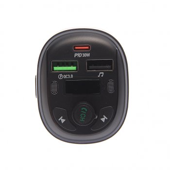 1 579 р. Устройство зарядное в прикуриватель с трансмиттером (bluetooth,hands free) черное BOROFONE BOROFONE bc47 jazz metal gray  с доставкой в г. Кемерово. Увеличить фотографию 3