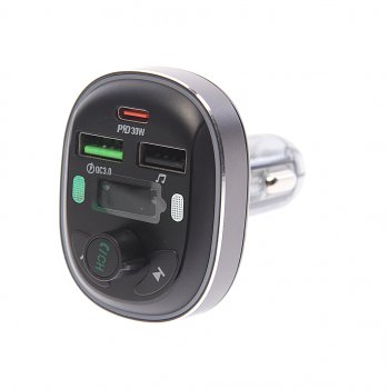 1 579 р. Устройство зарядное в прикуриватель с трансмиттером (bluetooth,hands free) черное BOROFONE BOROFONE bc47 jazz metal gray  с доставкой в г. Кемерово. Увеличить фотографию 1