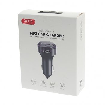1 039 р. Устройство зарядное в прикуриватель с трансмиттером (bluetooth,hands free) черное XO XO bcc12  с доставкой в г. Кемерово. Увеличить фотографию 3