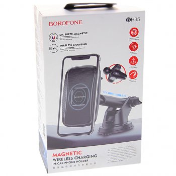 1 759 р. Держатель телефона с беспроводной зарядкой BOROFONE BOROFONE bh35 black  с доставкой в г. Кемерово. Увеличить фотографию 3