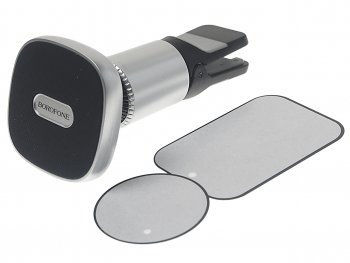 689 р. Держатель телефона на дефлектор магнитный черный BOROFONE BOROFONE bh44 black silver  с доставкой в г. Кемерово. Увеличить фотографию 2