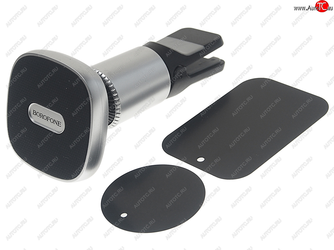 689 р. Держатель телефона на дефлектор магнитный черный BOROFONE BOROFONE bh44 black silver  с доставкой в г. Кемерово