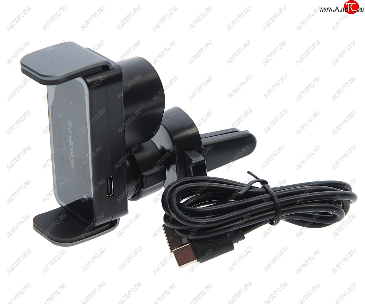 889 р. Держатель телефона на дефлектор BOROFONE BOROFONE bh66 black metal gray  с доставкой в г. Кемерово