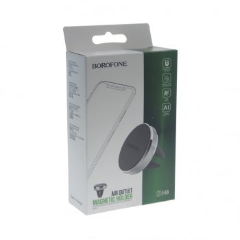 207 р. Держатель телефона на дефлектор магнитный серебристый BOROFONE BOROFONE bh8 silver  с доставкой в г. Кемерово. Увеличить фотографию 3