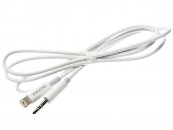479 р. Переходник iPhone (5-) на jack 3.5 белый BOROFONE BOROFONE bl9 white  с доставкой в г. Кемерово. Увеличить фотографию 1