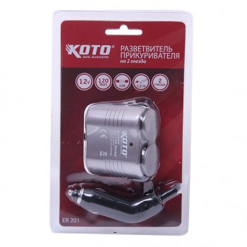 899 р. Разветвитель прикуривателя 2-х гнездовой 12V KOTO KOTO bms-002  с доставкой в г. Кемерово. Увеличить фотографию 1