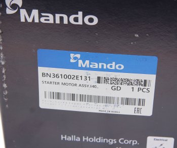 14 299 р. Стартер HYUNDAI i40 (14-) (6MT),Elantra (14-) MANDO MANDO bn361002e131 MANDO bn361002e131  с доставкой в г. Кемерово. Увеличить фотографию 5
