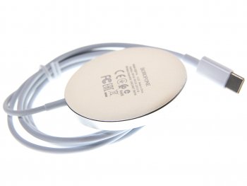 1 399 р. Устройство зарядное беспроводное для iPhone (12-) BOROFONE BOROFONE bq9 silver BOROFONE bq9 silver  с доставкой в г. Кемерово. Увеличить фотографию 2