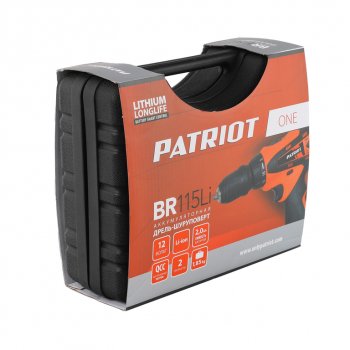 5 699 р. Дрель-шуруповерт аккумуляторный 12.0В 2.0Ач (2АКБ Li-Ion,кейс) PATRIOT PATRIOT br 115li  с доставкой в г. Кемерово. Увеличить фотографию 10
