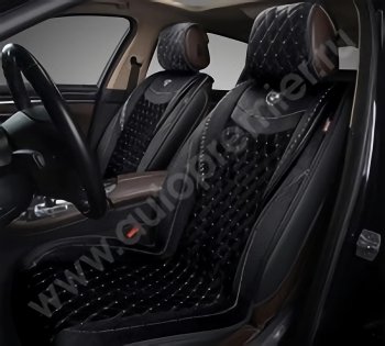 3 999 р. Накидка на сиденье алькантара черно-серая (4 предм.) (2шт.) Brilliant PREMIER PREMIER brl100  с доставкой в г. Кемерово. Увеличить фотографию 1