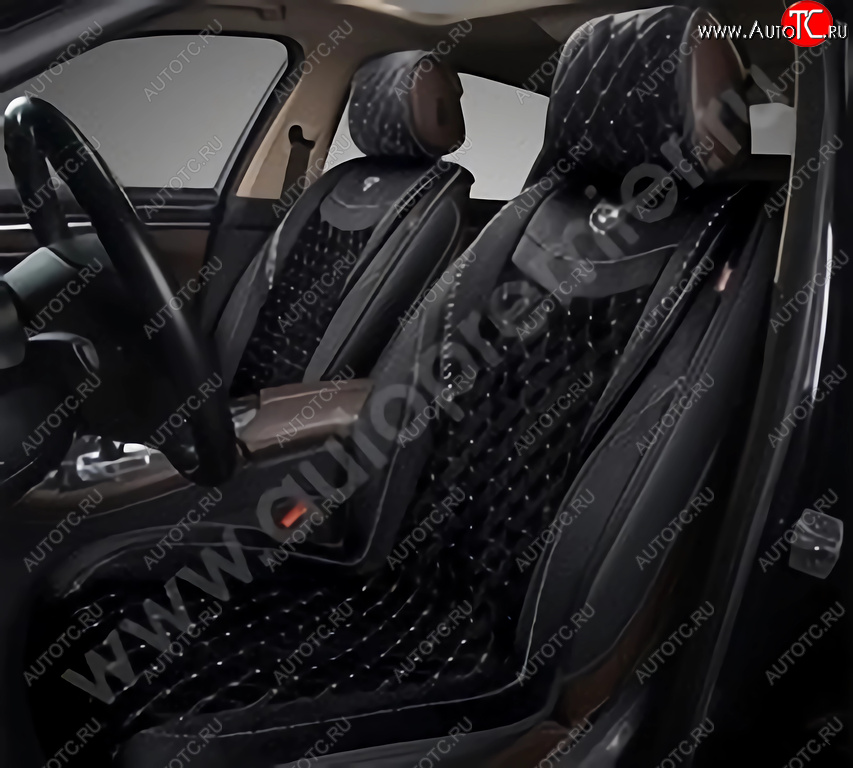3 999 р. Накидка на сиденье алькантара черно-серая (4 предм.) (2шт.) Brilliant PREMIER PREMIER brl100  с доставкой в г. Кемерово