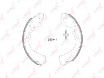2 599 р. Колодки тормозные NISSAN Largo (93-99) задние барабанные (4шт.) LYNX LYNX bs5711  с доставкой в г. Кемерово. Увеличить фотографию 1