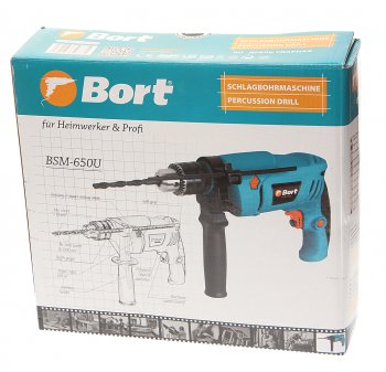 2 899 р. Дрель ударная 650Вт BORT BORT (Китай) bsm-650u  с доставкой в г. Кемерово. Увеличить фотографию 3