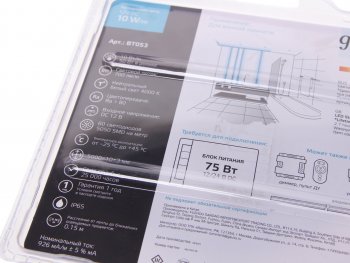 1 099 р. Лента светодиодная гибкая 10W 5м IP65 12V холодный белый (блистер) Basic GAUSS GAUSS bt053 GAUSS bt053  с доставкой в г. Кемерово. Увеличить фотографию 2