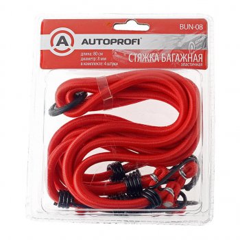 489 р. Жгут крепления груза эластичный 0.8м (4шт.) AUTOPROFI AUTOPROFI bun-08  с доставкой в г. Кемерово. Увеличить фотографию 1