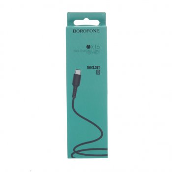 136 р. Кабель USB Type C 1м черный BOROFONE BOROFONE bx16 black  с доставкой в г. Кемерово. Увеличить фотографию 2