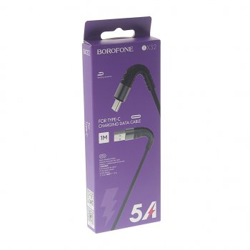202 р. Кабель USB Type C 1м черный BOROFONE BOROFONE bx32 black  с доставкой в г. Кемерово. Увеличить фотографию 2
