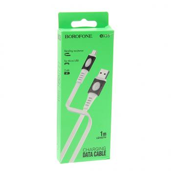 127 р. Кабель micro USB 1м белый BOROFONE BOROFONE bx35 white  с доставкой в г. Кемерово. Увеличить фотографию 2
