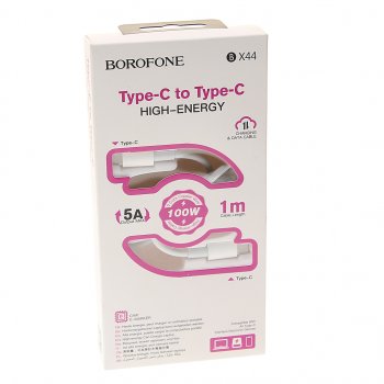 399 р. Кабель USB Type C-USB Type C 1м белый BOROFONE BOROFONE bx44 white BOROFONE bx44 white  с доставкой в г. Кемерово. Увеличить фотографию 2