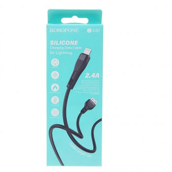 247 р. Кабель iPhone (5-) 1м черный BOROFONE BOROFONE bx46 black  с доставкой в г. Кемерово. Увеличить фотографию 2