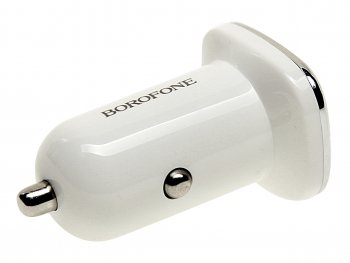 195 р. Устройство зарядное в прикуриватель 2USB 12V белое BOROFONE BOROFONE bz12  с доставкой в г. Кемерово. Увеличить фотографию 2