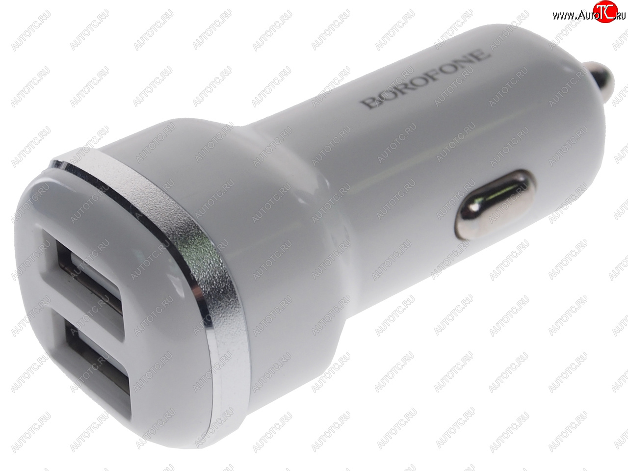 329 р. Устройство зарядное в прикуриватель 2USB 12V белое BOROFONE BOROFONE bz13 white  с доставкой в г. Кемерово
