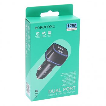 239 р. Устройство зарядное в прикуриватель 2USB 12V черное BOROFONE BOROFONE bz14 black  с доставкой в г. Кемерово. Увеличить фотографию 3