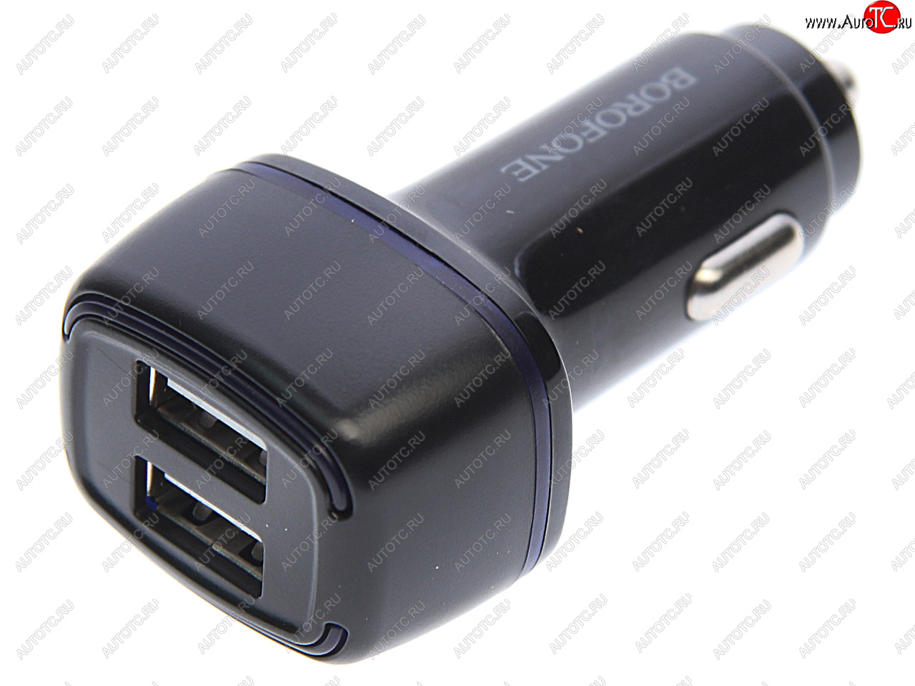 239 р. Устройство зарядное в прикуриватель 2USB 12V черное BOROFONE BOROFONE bz14 black  с доставкой в г. Кемерово